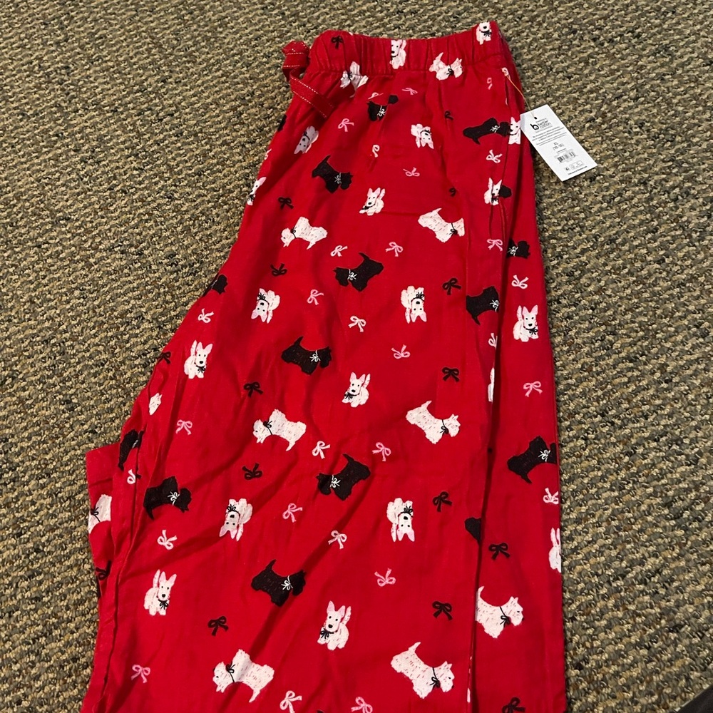 Red Pajama Pants with Dog Print new with tags